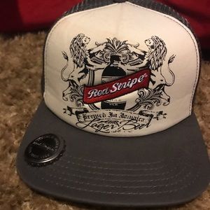 Red Stripe Hat NEW